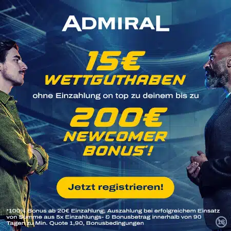 Admiral AT 15€ Freebet