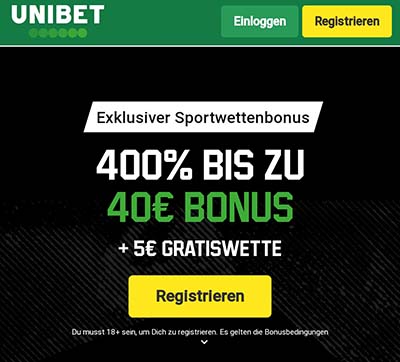 Unibet Bonus + Gratiswette
