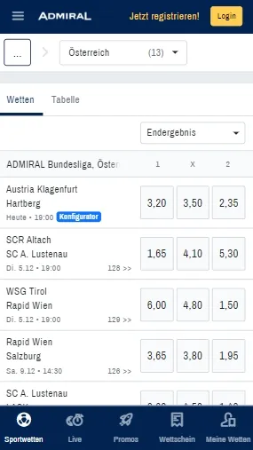 Admiral Bundesliga Wetten