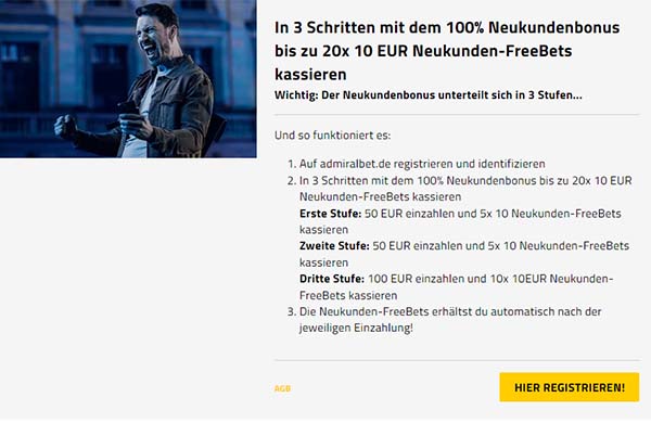 AdmiralBet Neukundenbonus