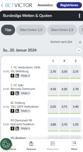 BetVictor Bundesliga Wetten