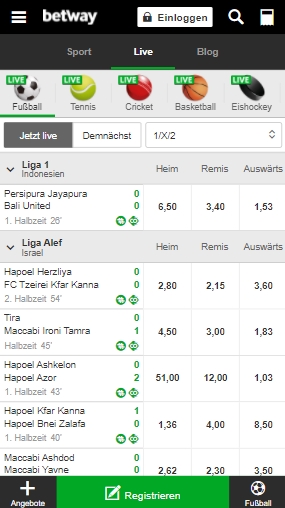 Betway Live-Wetten