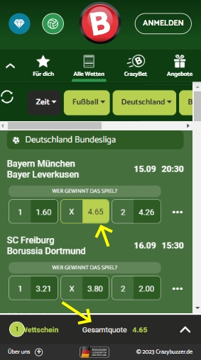 Crazybuzzer Wettschein