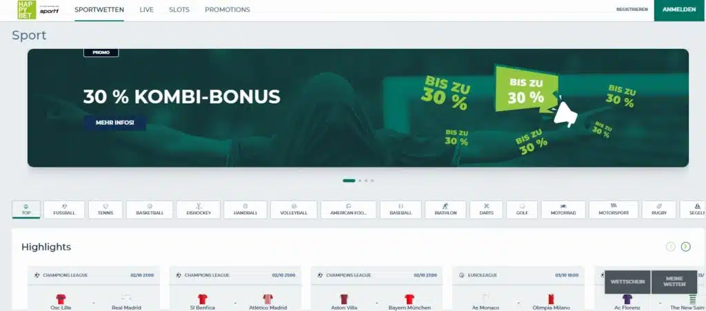 Happybet Sportwetten