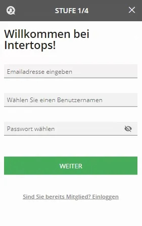 Intertops Registrierung