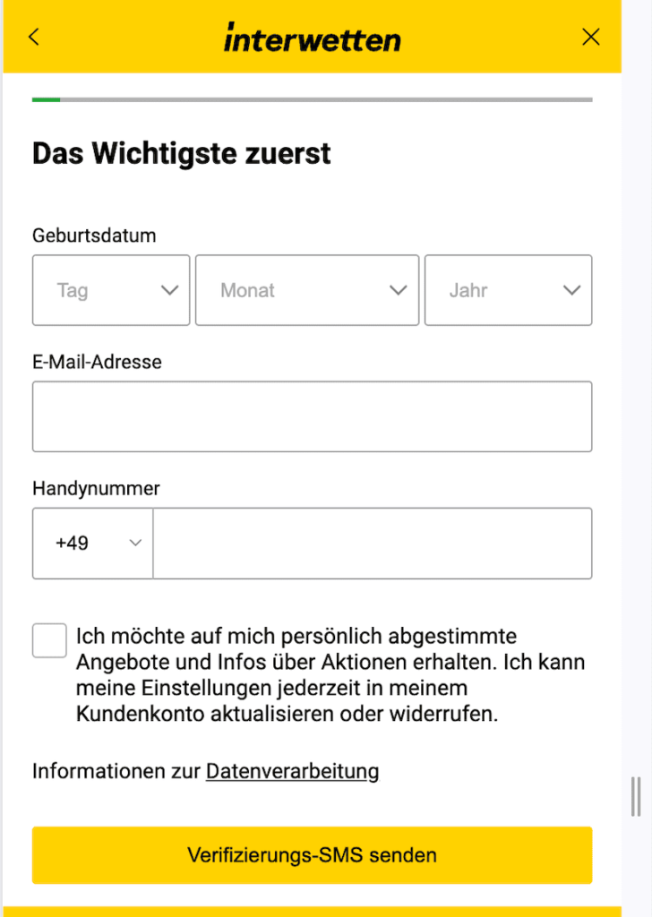Interwetten anmelden