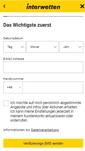 Interwetten registrieren