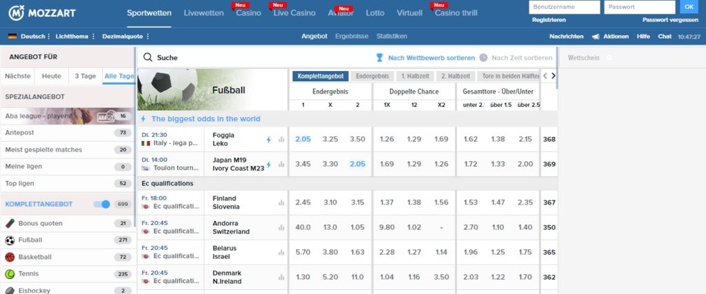 Mozzartbet Desktop