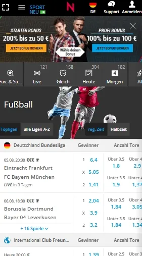 Neo.bet Mobile-Wetten