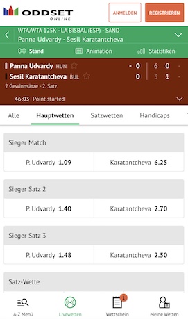 ODDSET Live Wetten