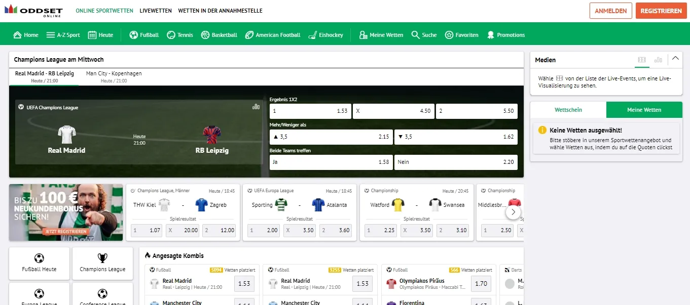 ODDSET ONLINE Webseite