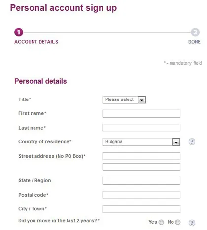 Registrierung bei Skrill - Moneybookers
