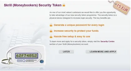 Sicherheitstoken Skrill - Moneybookers