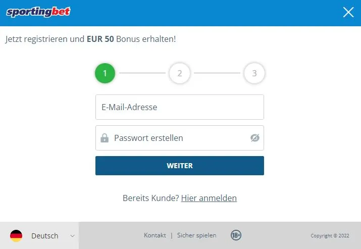 Sportingbet Registrierung