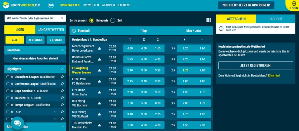 Sportwetten.de Desktop