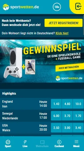Sportwetten.de Mobile-Wetten