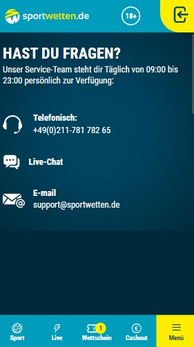 Sportwetten.de Kundendienst