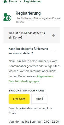 Unibet Kontakt