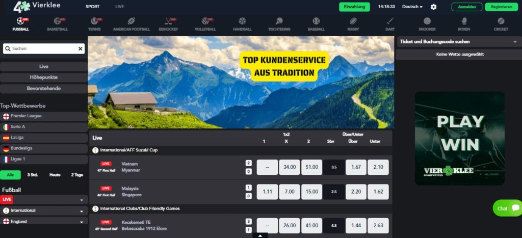 Vierklee Sportwetten